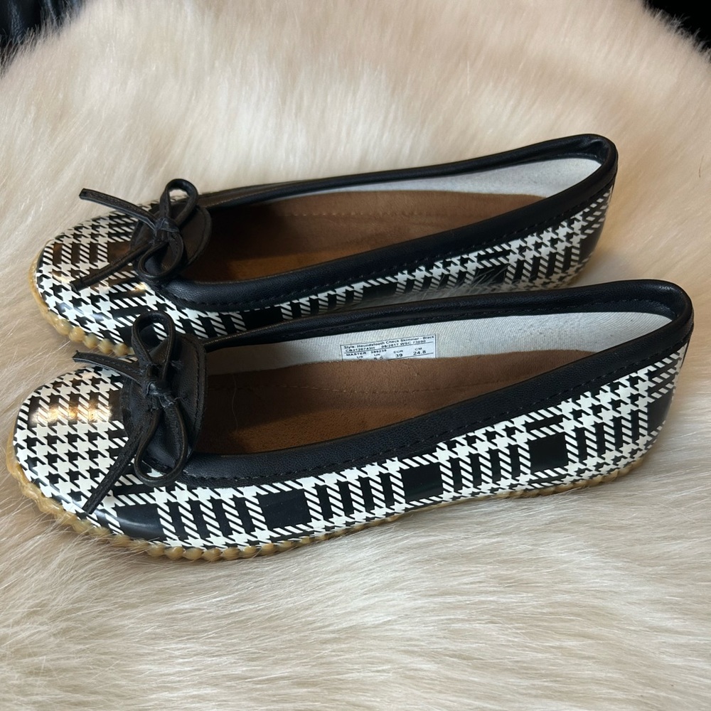 Western Chief ⚜️ Black & White Houndstooth Check Skimmers